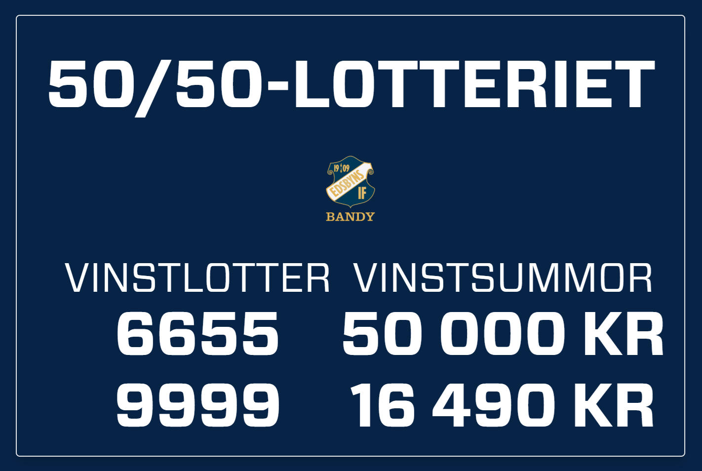 Dragning i 50/50 Sommarlotteri 1