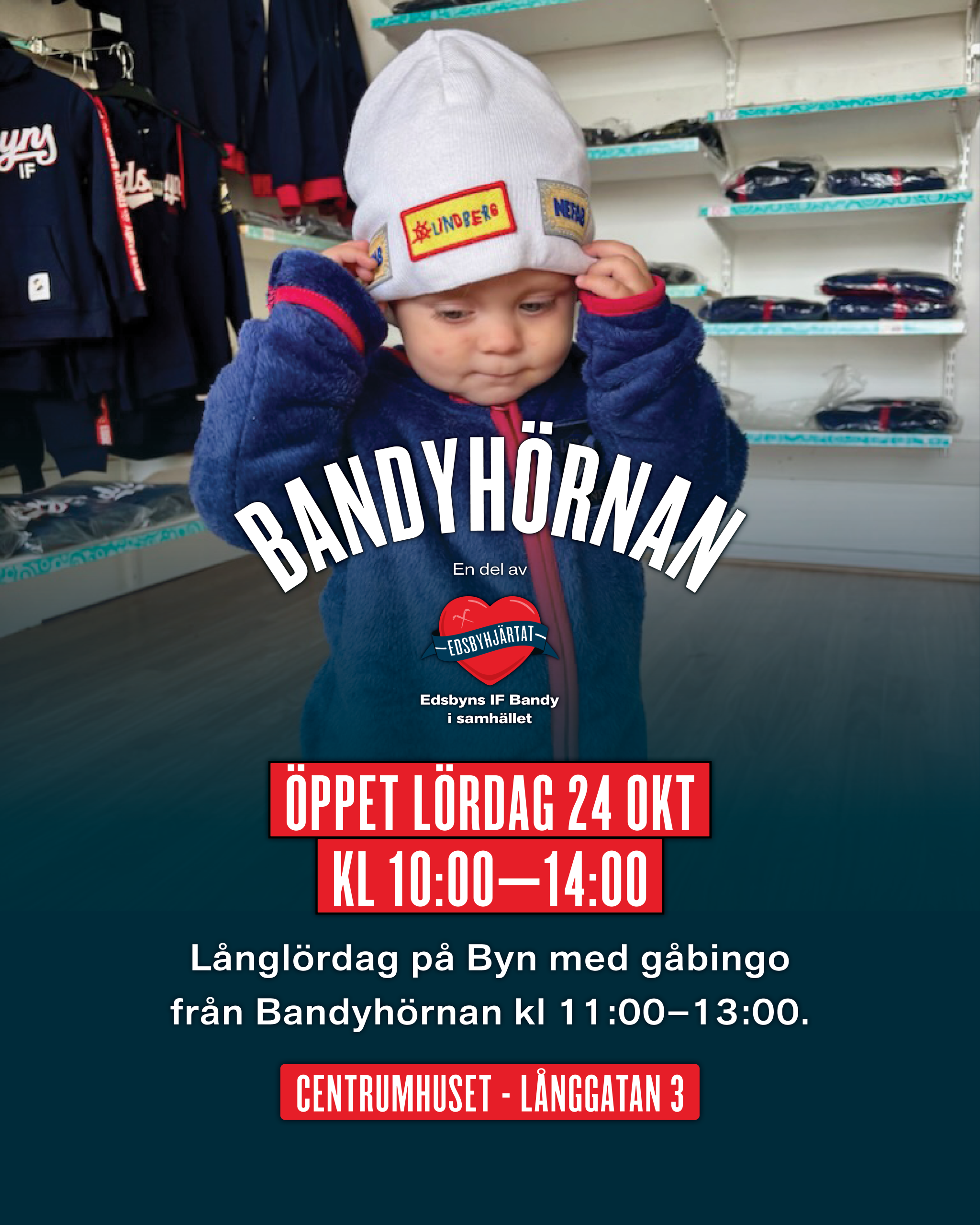 Bandyhörnan öppet imorgon lördag 10:00 -14:00