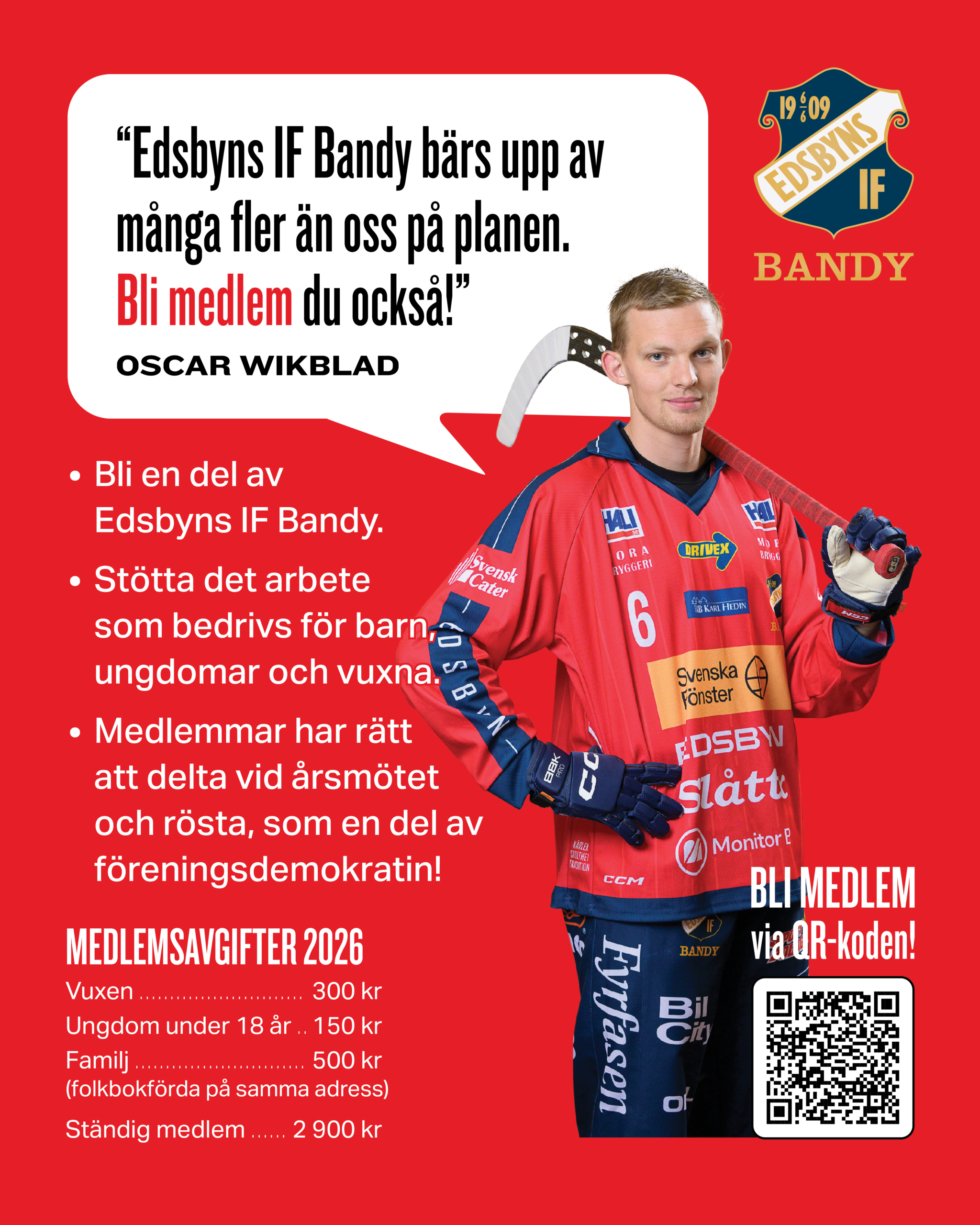 Bli medlem i Edsbyns IF Bandy